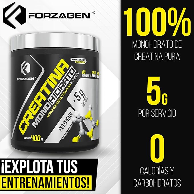 Forzagen Creatine Monohydrate Powder Unflavored - (80 Servings)
