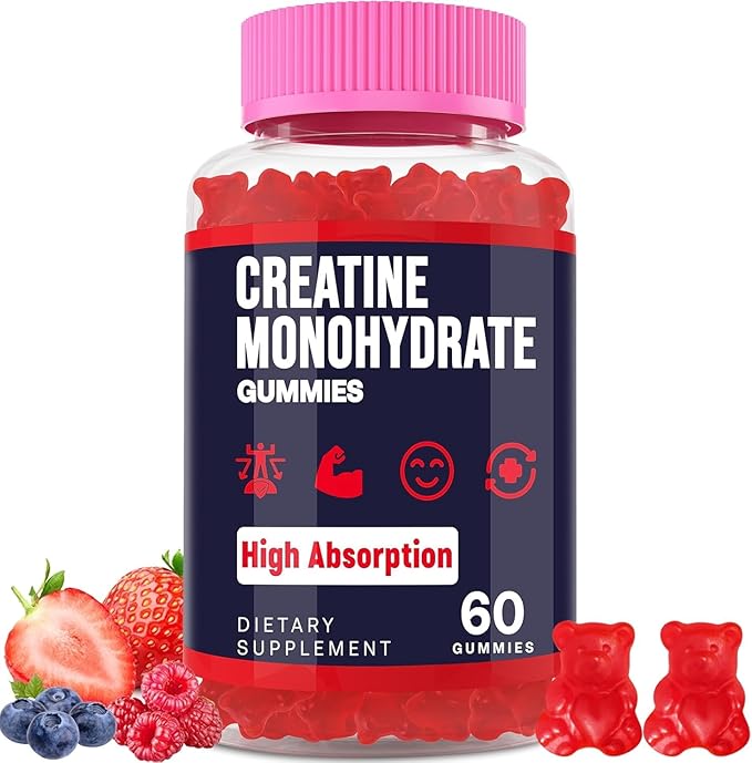Creatine Monohydrate Gummies for Women &amp Men Taurine &amp B6 Chewable Creatina Pre Workout Gummies for Max Strength &amp Muscle Growth Energy Endurance Creatine for Men &amp Women - 1 Pack
