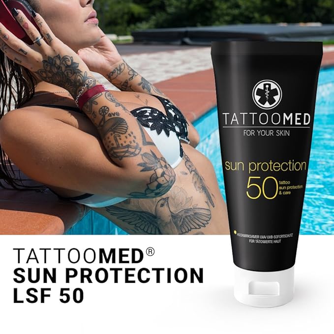 TattooMed Sun Protection SPF50 100ml - tattoo sun protection color protection tattoo care &amp cream by TattooMed