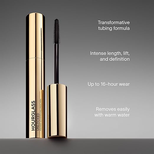 Hourglass Unlocked Instant Extension Mascara Tubing Mascara Dramatically Lifts Defines &amp Lengthens for Fanned-Out Lashes Natural-Looking Eyelashes for up to 16hrs of Smudge-Proof Flake-Free We
