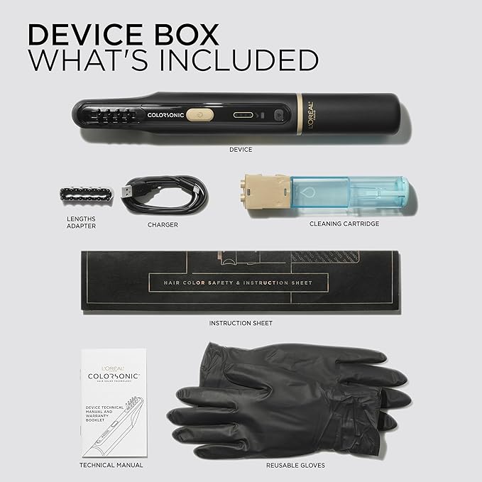 L'Oreal Paris Colorsonic Permanent Hair Dye Coloring Device for Root Touch Up All Over Color and Gray Coverage Mistake-Free Application (Hair Color Cartridge Sold Separately)