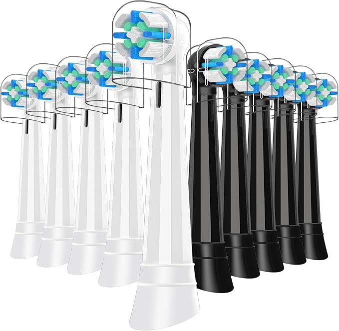 iO Replacement Heads Compatible with Oral B iOiO Series Electric Toothbrush Heads Compatible with Oral B iO 2/3/4/5/6/7/8/9/10Medium Bristles for Effective Plaque Removal(Black&ampWhite)