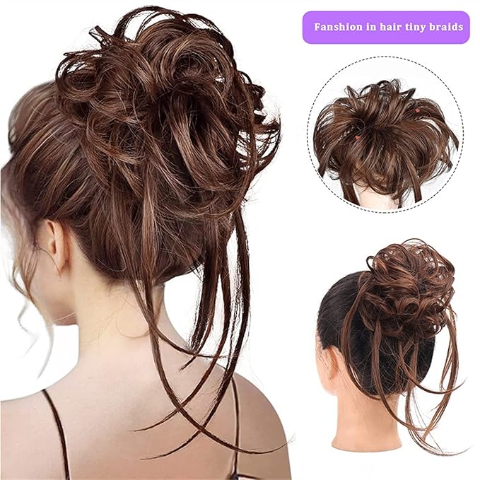 Hair Accessories Synthetic Hair Bun with Elastic Comb Messy Bun Curls Hair Bun Women Wig Hair Extensions Hair Accessories Hair Pieces For Women(SW205-05)