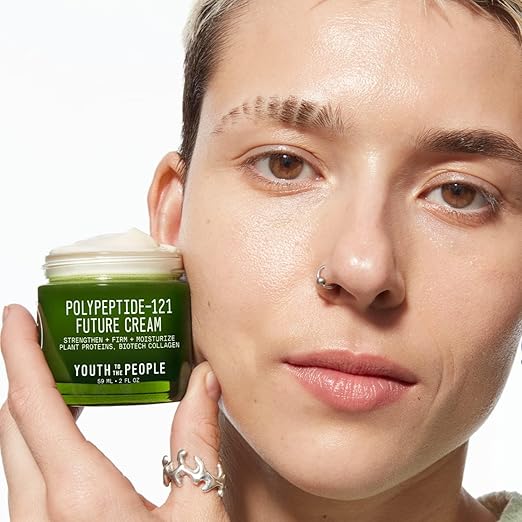 Youth To The People 121-Polypeptide Future Cream (2 fl oz) Firming Face Moisturizer Reduce Fine Lines Improve Elasticity Vegan Collagen Peptide Plant Proteins + Ceramides Fragrance-free