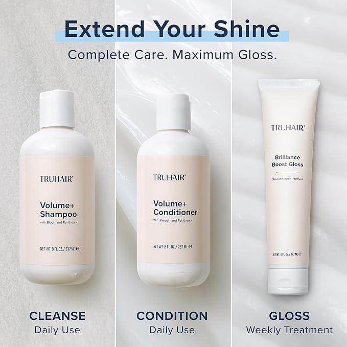 Truhair Brilliance Boost Gloss Shine &amp Repair Treatment | Deep Conditioning Hair Mask for Damaged Hair | Hair Gloss Treatment for Glossy Shine Radiance &amp Smooth Finish | Hydrating Hair Mask -