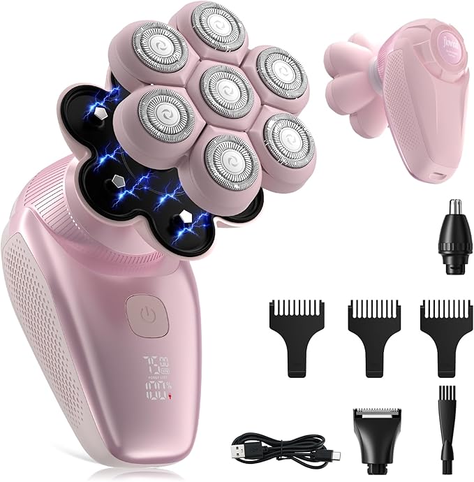 3-in-1 Electric Razor for Women Painless Bikini Trimmer &amp Body Shaver IPX7 Waterproof Wet/Dry 120-Min Type-C Rechargeable Gentle &amp Smooth Pink Shaver Ideal Holiday Gift for Her