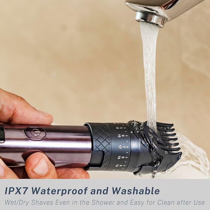 Beard Trimmer for Men Electric Razors and Hair Clippers Set Precision Dial Adjustable 20 Settings All-in-One Shaving Kit for Mens Face Head Nose Body IPX7 Waterproof Wet/Dry USB-C Charge Dock