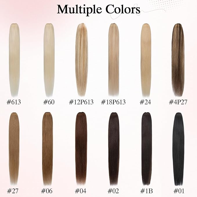 Claw Clip Ponytail Extension Human Hair Long Straight Clip in Ponytail Hair Extensions Real Hair Ponytail Extension22inch #4 Chocalate Brown120g