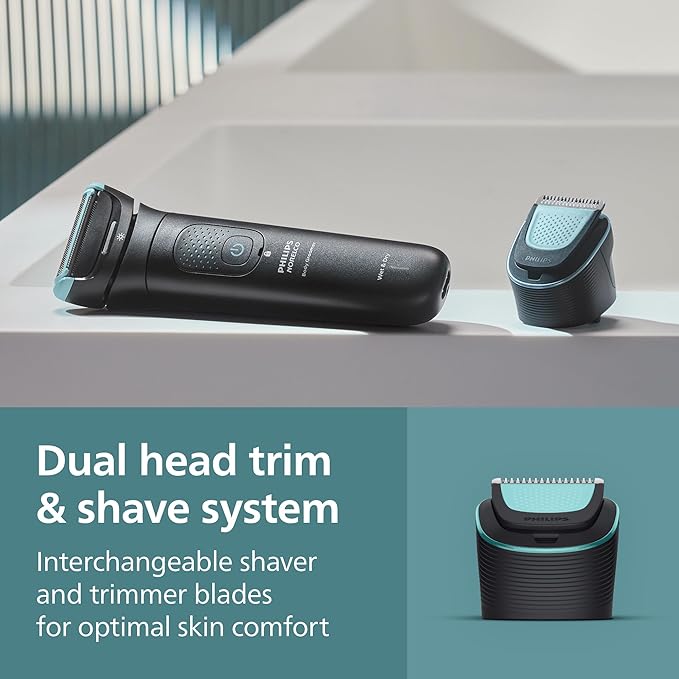 Philips Norelco Body Groomer 7000 Series Waterproof Men's Full Body Groomer with Travel Case Triple Protect Shave System &amp Body Hair Trimmer with Contour-Following 2D Flexing Head BG7490/50