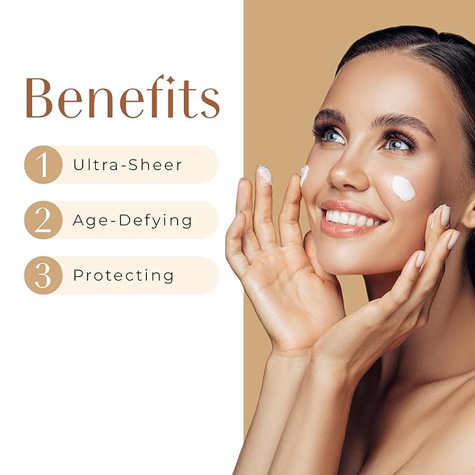 In The Spotlight SPF 50 Sun Protection and Skincare Enhancer Facial Skin Care Product with Hyaluronic Acid Sun Screen Protector for Faces Personal Face Sunscreen Regimen