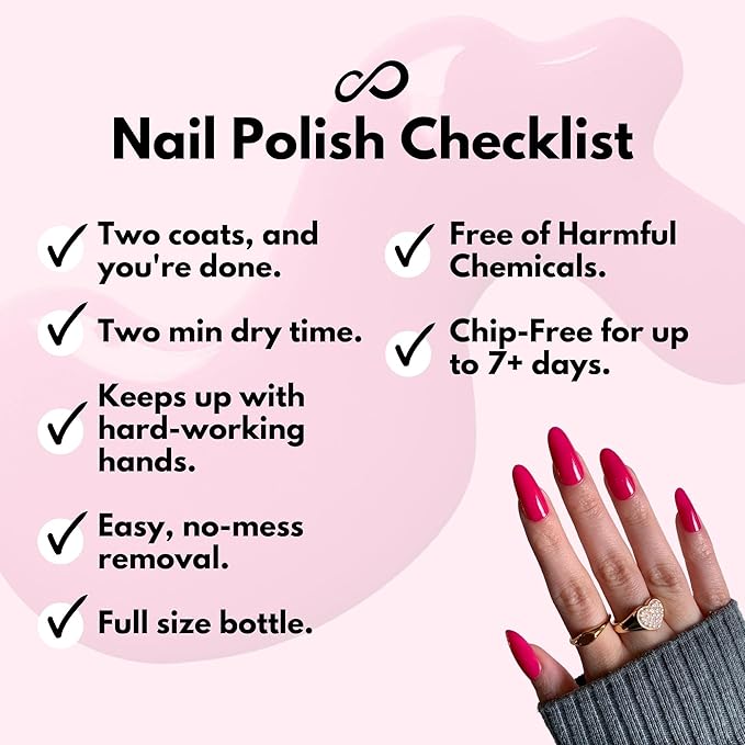 Eternal Red Nail Polish Set for Women (ROSE ALL DAY) - Pink Nail Polish Set for Girls - Long Lasting &amp Quick White Nail Polish for Home DIY Manicure &amp Pedicure - Made in USA 13.5mL (Set of 5)