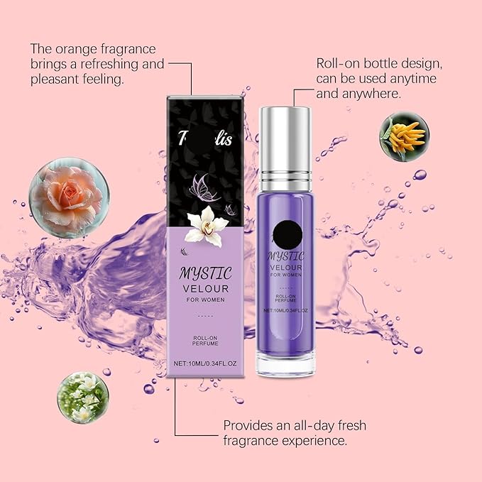 Orange Scented Roll-On Perfume - Natural Long-Lasting &amp Refreshing Fragrance For Daily Wear Couples Dates(3PCS)