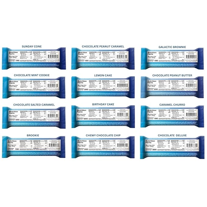 Pure Protein Bars Variety Pack | 12 flavors | High Protein Nutritious Snacks to Support Energy Low Sugar Gluten free. Two new flavors Sundae Cone and Brookie. (Packaged for you by Mix it up)