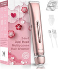 Dual Head Electric Shaver for Ladies for Facial Hair Removal IPX7 Waterproof Painless &amp Flawless USB Rechargeable for Pubic Bikini Body Face
