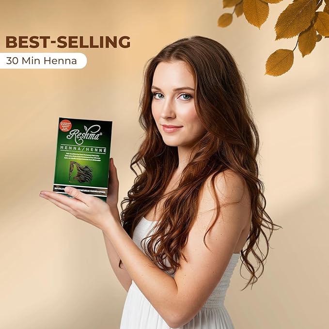 Reshma Beauty 30 Minute Henna Hair Color Infused with Organic Henna Lawsonia Inermis 100% Gray Coverage for Soft Shiny Hair Plant-Based Hair Dye?12.6 oz Pack of 12 (Chestnut)