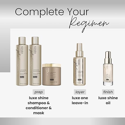 Kenra Platinum Luxe Shine Mask |Shine-Enhancing Intensive Conditioning Mask |Increases slip Smoothness &amp Improves Manageability |Experience 2x Stronger Hair* |72 hour humidity protection* |6 oz