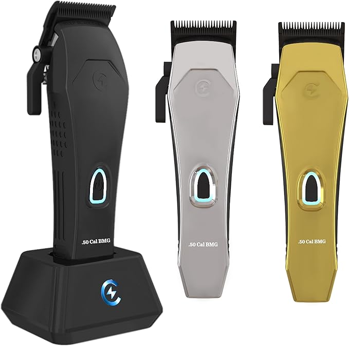 .50 Cal BMG Clipper - Professional Cordless Magnetic Motor Clippers - Quiet Operation Trimmer - Rechargeable Powerful Battery - Easy Zero Gap Cut - Hair Grooming Tool for Men