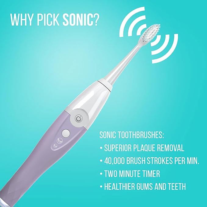 TAO Clean UV Sanitizing Sonic Toothbrush and Cleaning Station Electric Toothbrush Dual Speed Setting Lilac Bliss