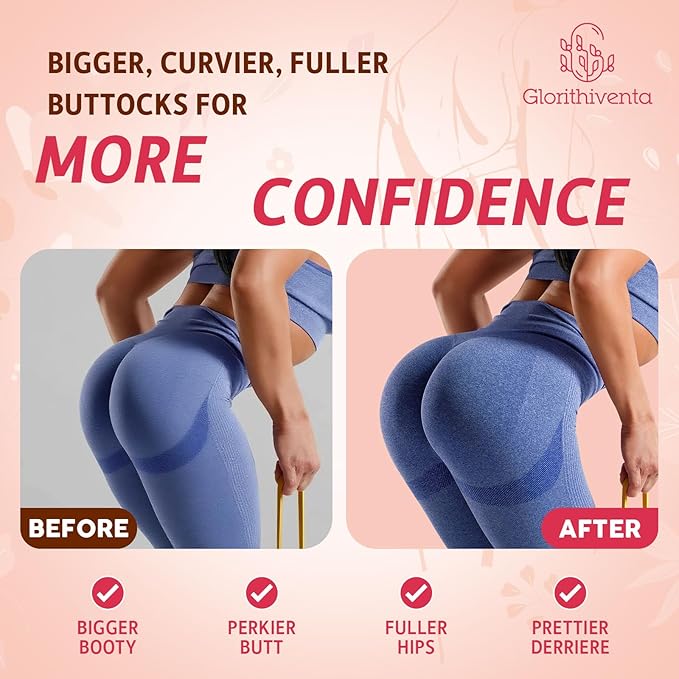 Booty Gummies for Women BBL Gummies Contains CurvaBoost BBL Herb Blend &amp Creatine Monohydrate for Booty Curves &amp Energy Zero Sugar Vegan Peach Flavor - 120 Counts