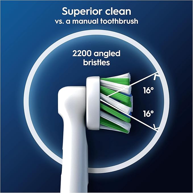 Oral-B Pro Cross Action Electric Toothbrush Head X-Shape and Angled Bristles for Deeper Plaque Removal Pack of 8 Toothbrush Heads White