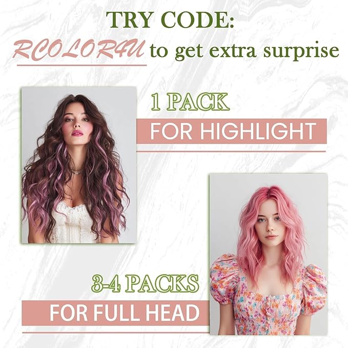 RUNATURE Pink Tape in Hair Extensions Real Human Hair Tape in Extensions Light Pink Hair Extensions for Highlight Colored Party Remy Hair Easy to Apply 20 Inch 25g 10pcs