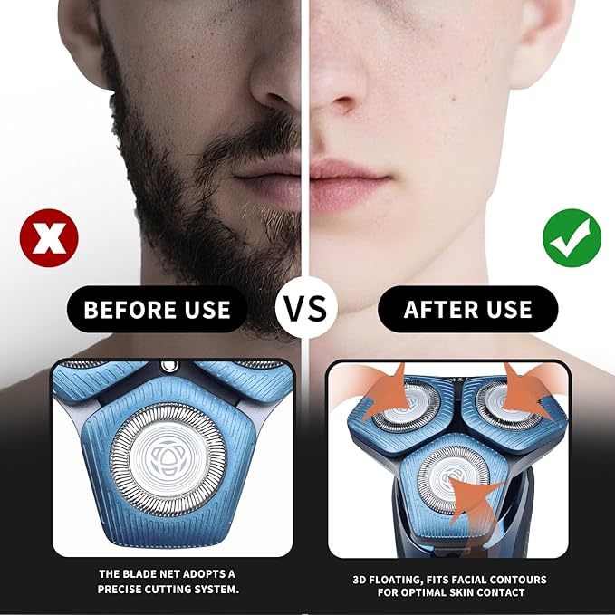 SH71/50 Shaving Heads Compatible with Phili*s Shavers Series S5000 (S5XXX)S7000 (S7XXX) for SH60/70 and SH70/70 (Blue)