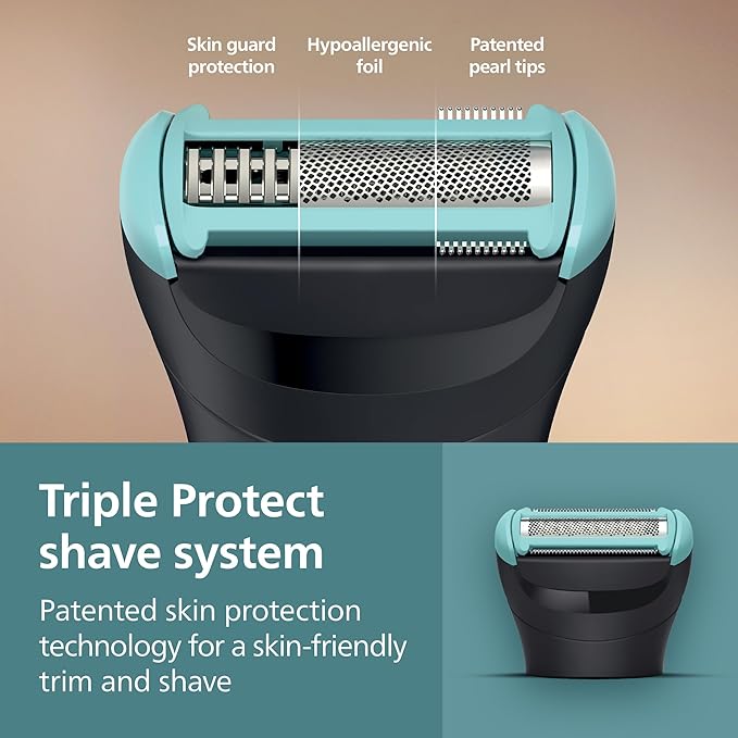 Philips Norelco Body Groomer 5000 Series Intimate Hair Trimmer &amp Shaver for Men with Dual 100% Showerproof Full Body Shave &amp Trim Heads and Two Bi-Directional Body Hair Combs BG5495/50