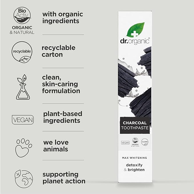 Dr Organic Extra Whitening Charcoal Toothpaste 100ml