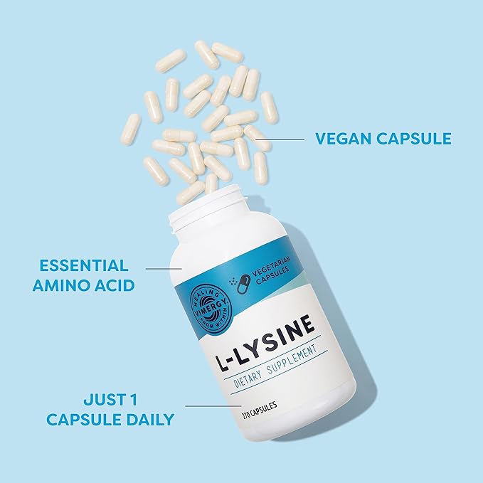 Vimergy L-Lysine ? Promotes Healthy Skin Hair &amp Nails* ? Supports Healthy Metabolism* ? Vegan Non-GMO &amp Gluten-Free ? 270 Capsules