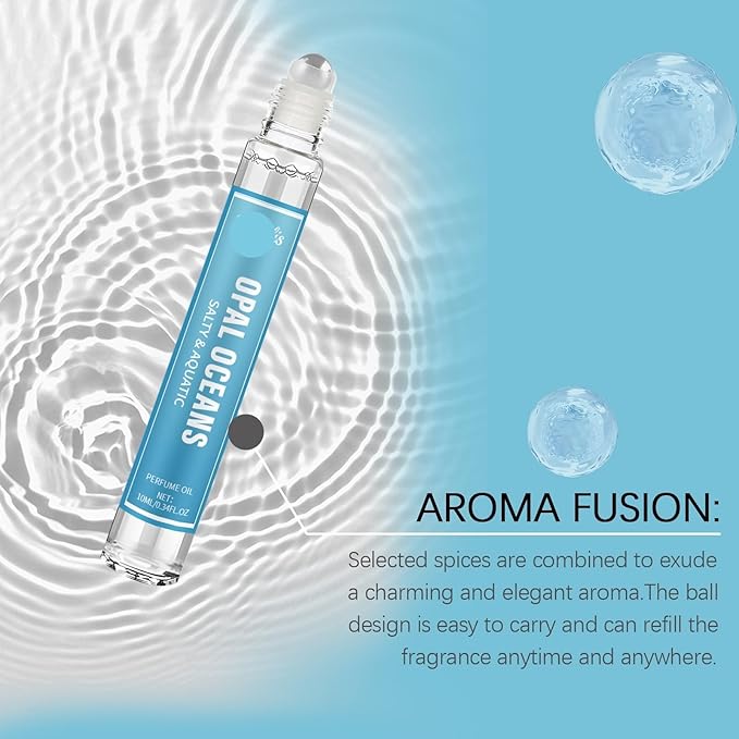 Ocean Breeze Fragrance Roll-On Perfume - Natural &amp Long-Lasting Sea Wind Scent For Refreshing Vibe Perfect For Dating(2PCS)