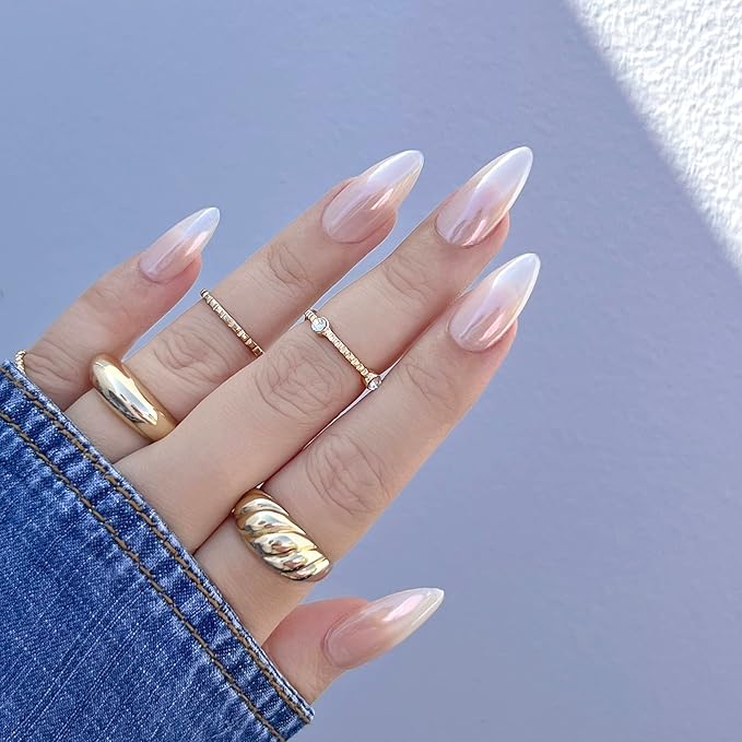Daily Charme Magic White Nail Chrome Powder (White) 1g Pearlescent Nail Chrome Powder Glazed Donut Nail Art Decoration Home DIY/Nail Salon Manicure