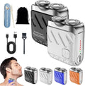 Mini Shaver Small Steel Cannon Suspended Magnetic Blade Shaver Mini Electric Explosive Shavers for Men Waterproof USB Fast Charging Compact Travel Size (2PCS-B-C)