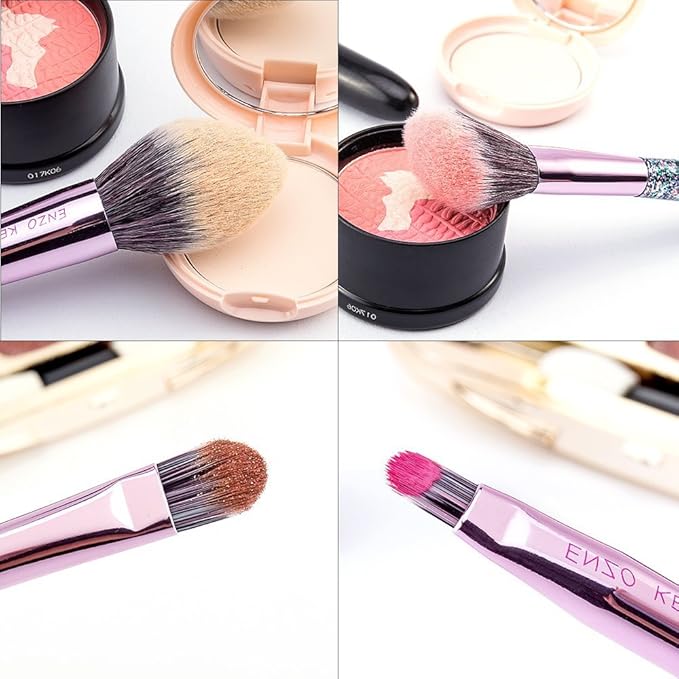 Glitter Makeup Brushes Set with Case Vegan Makeup Brush Set Professional Colorful Cosmetic Brushes Makeup Set Make up Brush Vegan Make up Brushes Set Professional Makeup Brush Set Vegan