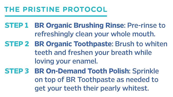 Essential Oxygen Pristine Protocol A 3-Step System (1. Rinse 2. Brush 3. Polish) for Your Best Smile Ever 3 Count Combo Pack