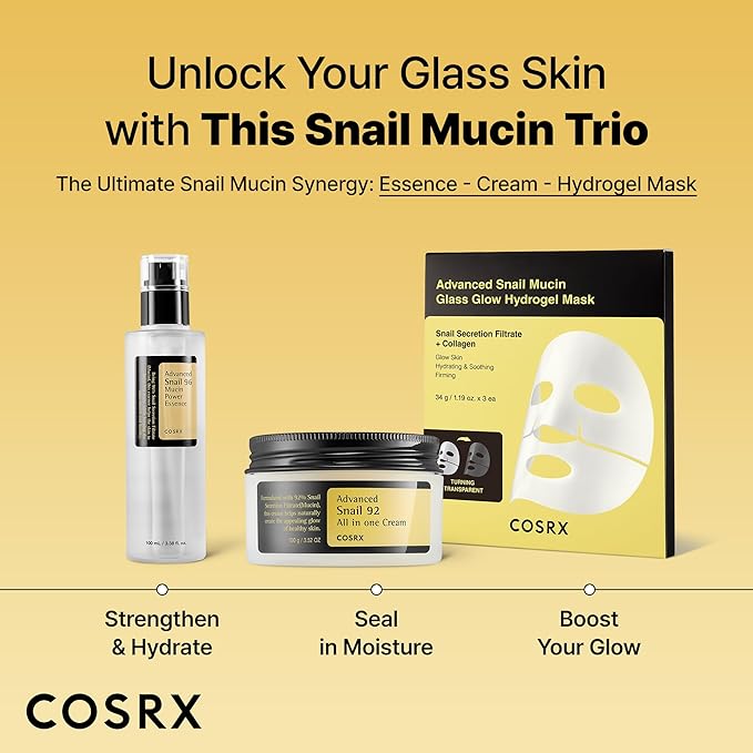 COSRX Snail 96% Mucin Power Essence 2ea &amp Retinol 0.1% Cream Mini Sample 1ea Glass Skin Starter Set Amazon Exclusive Daily Hydrating &amp Firming Korean Skin Care Kit Gift Set Stocking Stuff