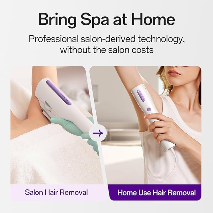 Laser Hair Removal Device for Women and Men IPL Painless Sapphire Laser Hair with 40°F Ice-Cooling System Safe for Body Treatment Long-Lasting Hair Removal from Home Face Legs Back Bikini Line