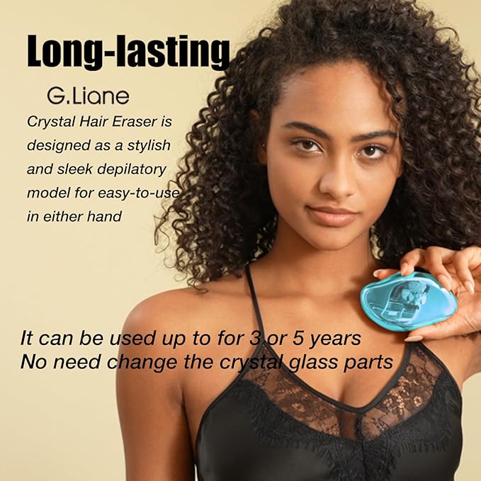 Crystal Hair EraserUpgraded Painless Crystal Hair RemoverEffective Nano Glass Hair Removal Device and Skin ExfoliationBody Epilator for Women and Men(Aqua)