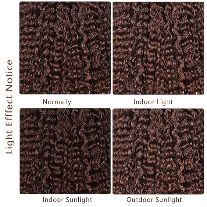 GOLFMAX 32 Inch Chocolate Brown Lace Front Wig Human Hair 200 Density 13x6 HD Deep Wave Lace Front Wigs Human Hair Colored Deep Curly Lace Frontal Wigs Glueless Wig Brown Wig Wigs for Women