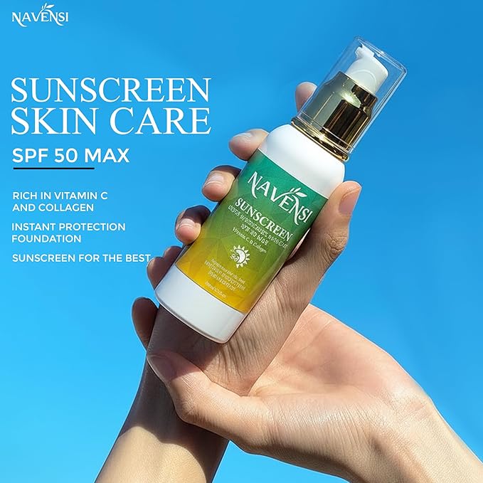 SPF 50 Sunscreen 80ml / 2.7 fl oz ? Broad Spectrum UVA/UVB Protection with Vitamin C &amp Collagen ? Lightweight Non-Greasy &amp Hydrating Sunblock for Face &amp Body ? Anti-Aging Anti-Wrinkle
