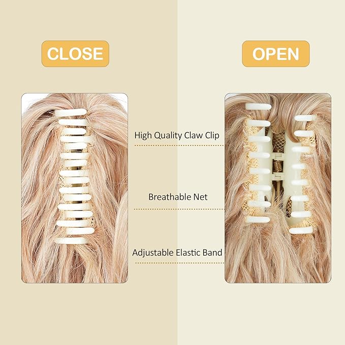 Claw Clip Ponytail Hair Extension / 10 Inch Synthetic Short Wavy Curly Fake Ponytails/Clip In On Pony Tail Hairpieces For Women (Black)