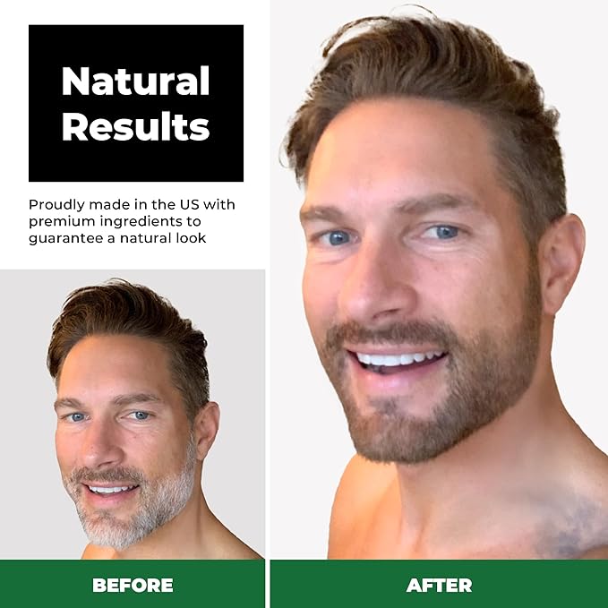 Simpler Hair Color Dark Brown Mustache and Beard Upgraded Brush Kit with 3 Brushes Included for Precision Application - Gentle Natural Looking Beard Coloring for Men