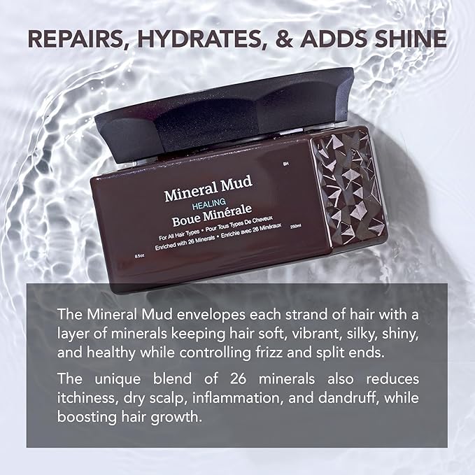 Saphira Mineral Mud Hair Mask Deep Healing Hair Treatment for Dry Damaged Bleached Color-Treated Hair and Scalp Sulfate-Free Paraben-Free Repairs Hydrates and Adds Shine 34 Ounce