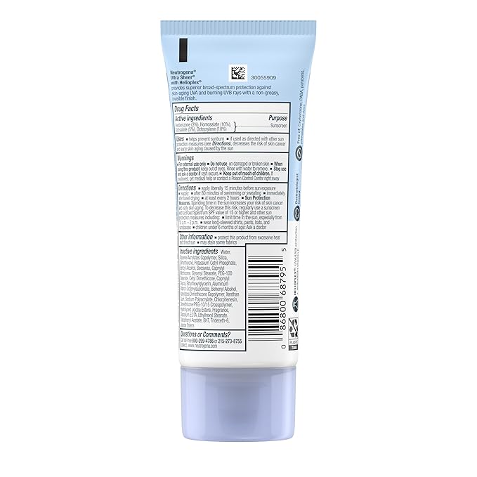 Neutrogena Ultra Sheer Dry-Touch Sunscreen For Face &amp Body SPF 45 Broad Spectrum UVA/UVB Protection Lightweight Water Resistant &amp Non-Greasy Travel Size Sunscreen 3 fl. oz Pack of 3