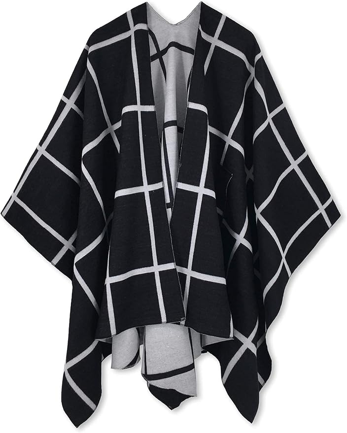 Moss Rose Women's Shawl Wrap Poncho Ruana Cape Open Front Cardigan Shawls for Fall Winter