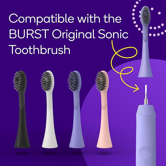 BURST Genuine Replacement Heads for Original Sonic Electric Toothbrush (Lavender/3 Pack) | Ultra Soft Bristles for A Clean Deep | Stain &amp Plaque Removal