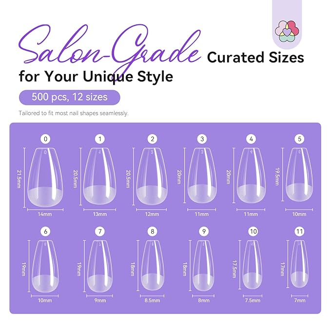 SAVILAND Advanced Gel Nail Kit: Salon Grade Nail Kit with Portable Light Short Coffin Nail Tips 500 Pcs 12 Sizes 30 Days Long-Wear Nail Kit Acrylic Set with U V Nails Glue Nail Lamp Drill DIY At Home