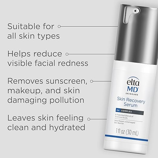 EltaMD Skin Recovery Face Serum Redness Relief Facial Serum Visibly Reduces Redness in 24 Hours For Sensitive Skin 1.0 oz Pump