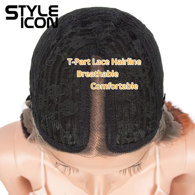 Style Icon 30 Inches Lace Front Wigs Deep Wave Wig Synthetic Wig (Middle Part Lace Wig TTOL 99A/340C/145T)