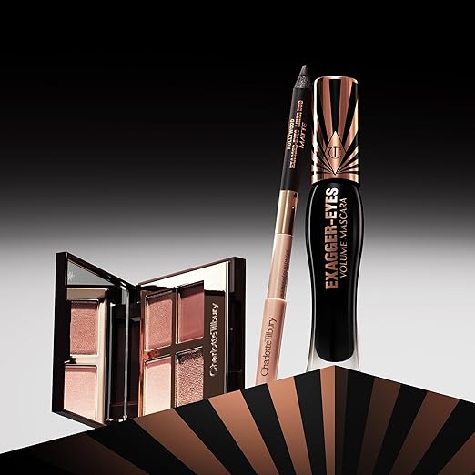 Charlotte Tilbury Bigger Brighter Eyeshadow Palette - Shimmer &amp Satin Matte Eyeshadow Quad with a Rich Powder Formula - Includes 4 Complementary Shades - Exagger-Eyes