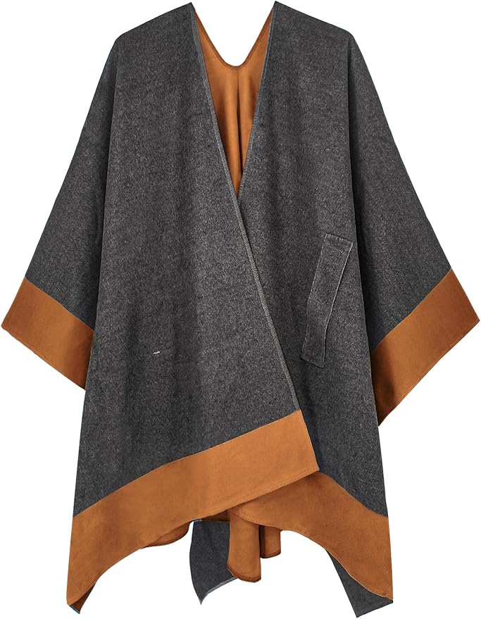 Moss Rose Women's Shawl Wrap Poncho Ruana Cape Open Front Cardigan Shawls for Fall Winter